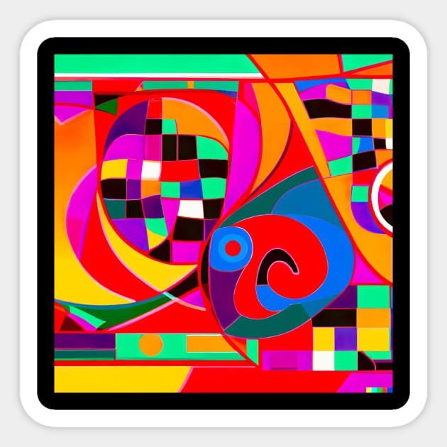 Abstract colourful design psychedelic Sticker by Eternal Experience